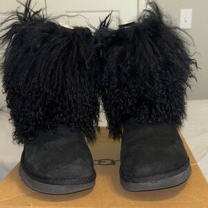 UGG Black Fluffy Boots